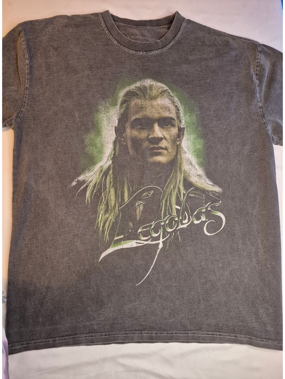 The Lord of the Rings Legolas Culture Kings T-Shirt Medium Gray Vintage Style